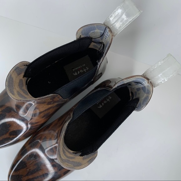 STORM BY COUGAR Leopard Print Rain Boots Ankle Rainboots Animal Print - Size 7 - Picture 6 of 8
